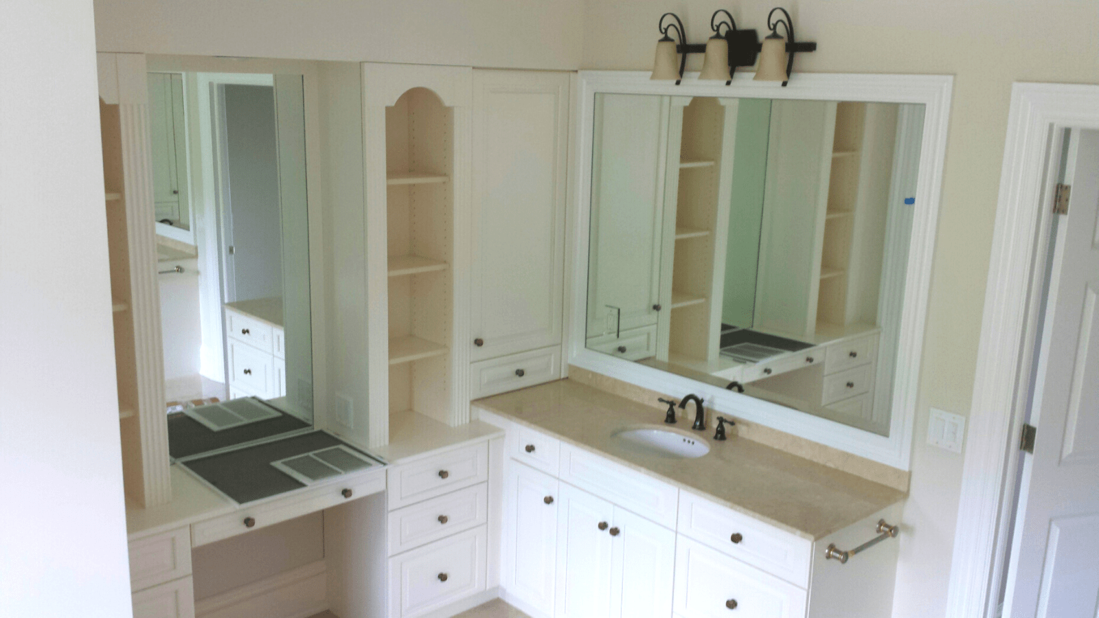 Custom bathroom mirror with bronze frame — Plymouth Glass & Mirror