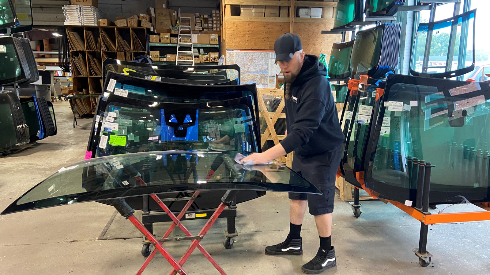 in shop windshield replacement at plymouth glass