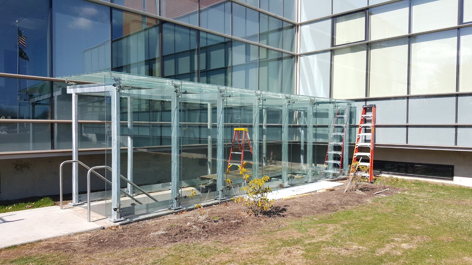 glass walkway canopy