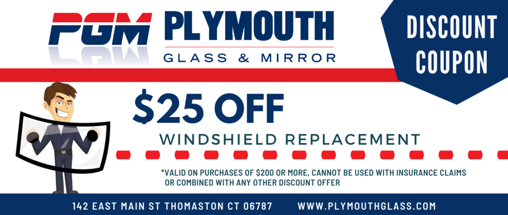 get $25 off windshield replacement from Plymouth Glass